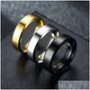 Band Rings Wholesale 100Pcs Stainless Steel For Women 6Mm Polished Sier Gold Black Plated Mens Ring Fashion Jewelry Lots Wedding Dro Dhdht