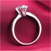 Band Rings White Gold For Women Round Cut Zirconia Diamond Solitaire Ring Engagement Bridal Drop Delivery Jewelry Dhnap