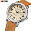 CURREN мужские часы с кожаным ремешком, кварцевые наручные часы, повседневные деловые водонепроницаемые мужские часы Relogio Masculino Montre Homme258k