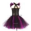 Ocasiões especiais 2023 meninas halloween bruxa tutu vestido feito à mão traje de carnaval para crianças festa vestidos de baile crianças foto roupas vestido extravagante x1004