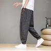 Calças masculinas 2023 verão chinês harajuku estilo jogging mens casual bordado solto harlem calças vintage sweatpants 5xl