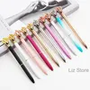 الإبداع بالجملة Crown Ballpoint Pen مع Diamond Metal Student Writing School School School Supplies Gift Logo Th1093