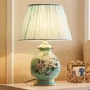 Table Lamps Ceramic Lamp LED Modern Creative Flower Pattern Desk Lights For Home Decoration Living Room Bedroom Bedside