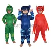 Özel Durumlar Sıcak Mavi Pijama Erkek Kız Kızlar Cat Dog Boy Anime Kahraman Kostüm Maskeli Cosplay Clothe Suit Çocuk Cadılar Bayramı Doğum Günü Partisi Çocuk Hediyesi X1004