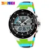 SKMEI Sport montre hommes armée plongée décontracté réveil analogique étanche militaire Chrono double affichage montres Relogio Masculino X284S