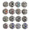 Boncuklar 10pcs 10mm Tibet Gümüş Kristal Metal Takılar Gevşek Büyük Delik