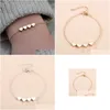 Charm Bracelets Vintage Peach Heart Gold Sier Color Bracelet Chain For Women Girls Jewelry Gifts Wholesale Drop Delivery Dhsxu