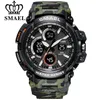 SMAEL Camouflage Military Watch Men Waterproof Dual Time Display Mens Sport Wristwatch Digital Analog Quartz Watches Male 1708 210332W