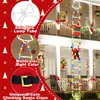 Luzes decorativas de escada LED de Natal com Papai Noel de escalada, Luzes de escada de escalada de Papai Noel de 10 pés com amplificador remoto 8 modos de iluminação para I