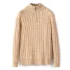 Knitwear Męski projektant Polo Sweater Wool S Shirt Gruby pół zip turtleeck ciepłe sweter Slim Knit Jumper Brand Botton Bluza S-2xl