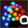 Led Strings 100Leds Solar Power String Lights Outdoor Waterproof Christmas Fairy Light 2 Modes Rose Lamp For Holiday Party Garden Drop Dhjxp