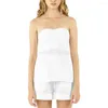 Kvinnors träningsdräkter Summer 2st -outfit Ställ in spetsar upp backless ärmlösa bandeau toppshorts matchande vita avslappnade kläder