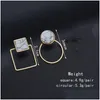 Dangle lustre nouveau Design de mode géométrique rond blanc marbre boucles d'oreilles pour femme charme bijoux cadeau livraison directe Dhur7