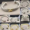 Brazaletes de oro retorcido joyas de la cruz de la cruz del brazalete Dy x pulsera de alambre tendencia de moda tendencia de color platino platino anillo de cáñamo joyería 7 10 mm