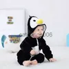 Särskilda tillfällen Purim Halloween Costumes Baby Boys Girls Cartoon Animal Penguin Costume Onesie Kigurumi Infant Toddler Romper Jumpsuit Flannel X1004