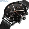 Crrju – montre-bracelet de Sport étanche pour hommes, nouvelle collection, avec bracelet Milan, chronographe de l'armée, montres à Quartz lourdes, mode masculine Cloc218o