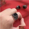 Pierścienie Retro ręcznie robione 1pc vintage czarny pierścień punkowy dla mężczyzn rocznicowy prezent biżuteria upuszcza dostawa dhzlj