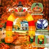 10Ft Thanksgiving Inflatable Turkey Decoration, Blow Up Turkey Archway Inflatable Yard Decoration with LED Lights