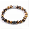 Bracelet en pierre naturelle perlée pour hommes et femmes, avec deux perles, bijoux de poignet à la mode, livraison directe, Dhgarden Dh05F