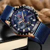 LIGE Neue Herren Uhren Männlichen Mode Top Marke Luxus Edelstahl Blau Quarzuhr Männer Casual Sport Wasserdichte Uhr Relogio LY222b