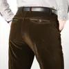 Men's Pants ICPANS Classic Straight Loose Corduroy Men Stretch Summer Business Casual Black Khaki Blue Long Trousers 2024