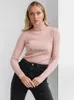 Kvinnors tröjor Saythen 2023 New Women's Autumn Winter Mock Neck Solid Pullover Soft High Quality Casual Clearance Sale Rabatt Sweater St23927L231004