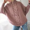 Chandails pour femmes Printemps automne acrylique femmes pull col roulé à manches longues pull tricoté solide asymétrique mode Streetwear SweaterL231004