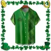 Męskie koszule irlandzka koszula Shamrock wakacje St Patricks Dzień Bluzki krótkoczeprzewaniowe stylowy wzrost 312T
