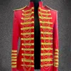 Män stor plus size jacka blazer performance svart röd man ds manlig kungliga klädstjärna scen ds nattklubb sångare kostym costume291q