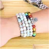 Beaded Amazon 108 Bead Bracelet Natural Stone Beads Green Pine Tiger Eyes Men And Women Wrist Ornaments Drop Delivery Jewelry Dhgarden Dh69K