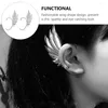 Backs Earrings 2 Pcs Wing Womens Pearl Cuff Earhook Shape Jewelry Alloys (zinc Cuffs Miss