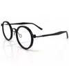 Sonnenbrillenrahmen Qualität Japanisches Titan Handgefertigter runder Brillenrahmen TavHT 51-23-145 Unisex Retro Leichter Vollrand für optische Brillen