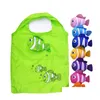 Storage Bags Cute Cartoon Fish Shop Bag Travel Reusable Foldable Handbag Grocery Tote Home Drop Delivery Garden Housekee Organization Dhkpw