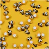 Украшение вечеринки 100 шт. милые деревянные желтые пчелы мини-божьи коровки самоклеящиеся наклейки для дома и сада миниатюрный пейзаж цветочный декор Dh4Bm