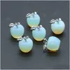 Loose Gemstones Fashion Healing Opalite Stone Pendant Candy Apple Bone Shaped Nonporous Gemstone Diy Jewelry Accessories Wholesale Dro Dhglx