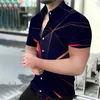 Camicie casual da uomo Abbigliamento di alta qualità 20233 Stampa digitale Sottoveste Streetwear Cardigan Maniche corte Abito Shi