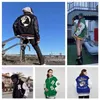 Uni-Jacke, beflockte Lederjacke, Herren-Stickerei-Jacken, Unisex, modisch, übergroß, Hip Hop, Varsity-Baseball-Lederhülle, Loo319R