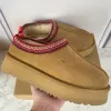 Mulheres Tazz Bota Chinelos de Pele Bota Plataforma Clássica Les Petites Camurça Mistura de Lã Confortável Botas de Designer de Inverno Botas de Neve Botas Curtas para Mulheres uggsity