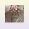 Aomu 2020 abartı altın renkli metal top açık halkalar basit tasarım geometrik düzensiz parmak halkaları kadın parti mücevherleri q076322621