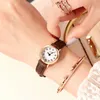 Wristwatches With PU Leather Strap Round Dial Wrist Watch Woman's Watches Ornaments For Bridesmaid Wedding Dating Shopping