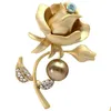 Broches Broches Charme Simated-Perle Broche Broche Strass Rose Fleurs Coquille De Haute Qualité Pour Femmes Costume Chapeaux Accessoires Xz083 Drop Deliv Dhx0P