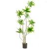 Flores decorativas 120cm simulação nórdica de plantas verdes lírios e bambus vasos decoração interior sala de estar ornamentos lírio bambu