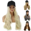 Womengirl Long Curly Wig Synthetic Hairpiece Hair Extension med Baseball Cap Protected Screen för Face Q07032645