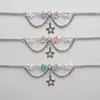 Kedjor Crystal Star pärlast i rostfritt stål hänge söt halsband charm smycken gåva