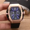 Luxury Watch for Man Quartz Stopwatch Man Chronograph Watches Rostfritt Steel Wrist Watch Läderband FM07315Y