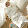 Couvertures Serviette de bain pour bébé Couverture enveloppante en coton 2 couches Douche respirante Réception douce Cadeau de naissance
