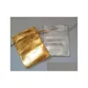Uchwyty przychylne złoto / sier tkaniny torby biżuterii Favors świąteczne imprezowe torba prezentowa 7x9cm / 9x12 cm upuszczanie wydarzeń Suppdl Dhpdl