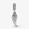 Nowy przylot 925 Sterling Silver Angel Wing and Heart Dangle Charm Fit Oryginalny europejski urok bransoletki mody Akcesoria 203l