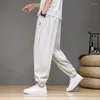 Calças masculinas 2023 verão chinês harajuku estilo jogging mens casual bordado solto harlem calças vintage sweatpants 5xl