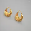 Boucles d'oreilles créoles en laiton plaqué or véritable 18 carats, bijoux de pâques, Style Celi français, Vintage, fait à la main, mode irrégulière, Super